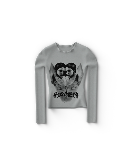 Gray Reflection Fitted Longsleeve T-Shirt